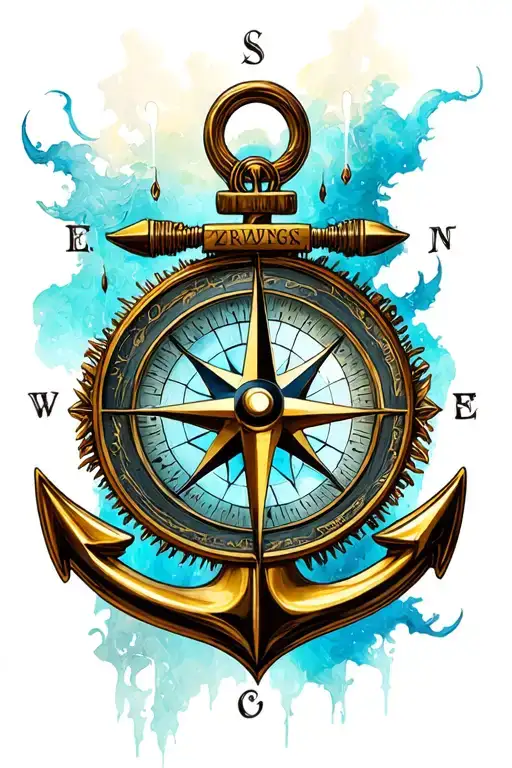 Mysterious Compass And Anchor