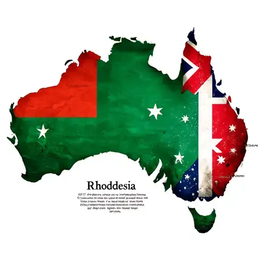 Rhodesia And Australia Map Flag Incorporated