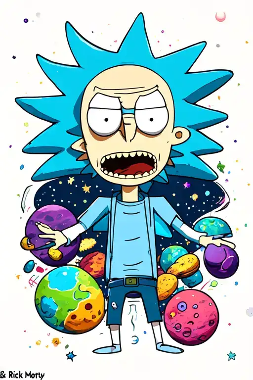 Rick & Morty In Space On Drugs Hippie
