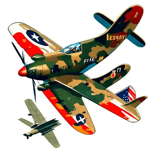 Family Travel Camouflage Airplane German American