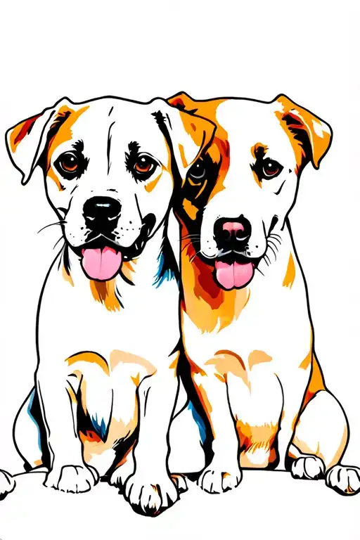 Puppy Boxer And Golden Retriever
