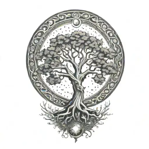 Tree Of Life And Sun And Moon