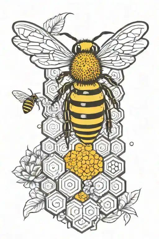 Honey Bee Hive Pattern With A Music