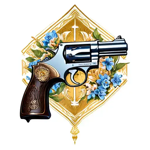 Initials Lca With Revolver And Rosss