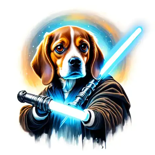 Beagle Jedi Lightsaber