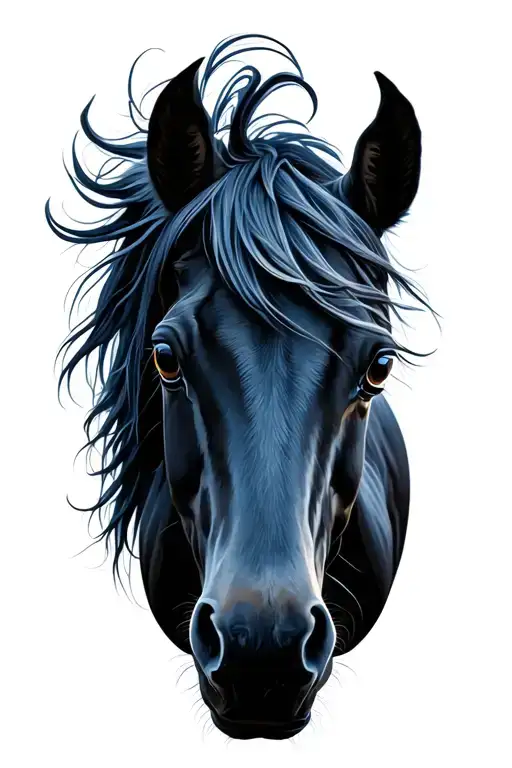 Black And Blue Horse