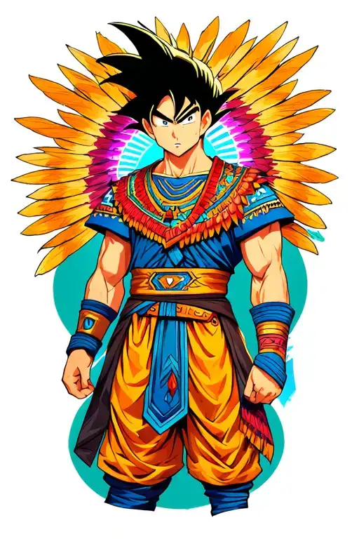 Gohan Tattoo With Aztec Inspired Outfit