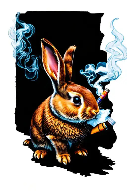 Rabbit Smoking A Blunt Joint