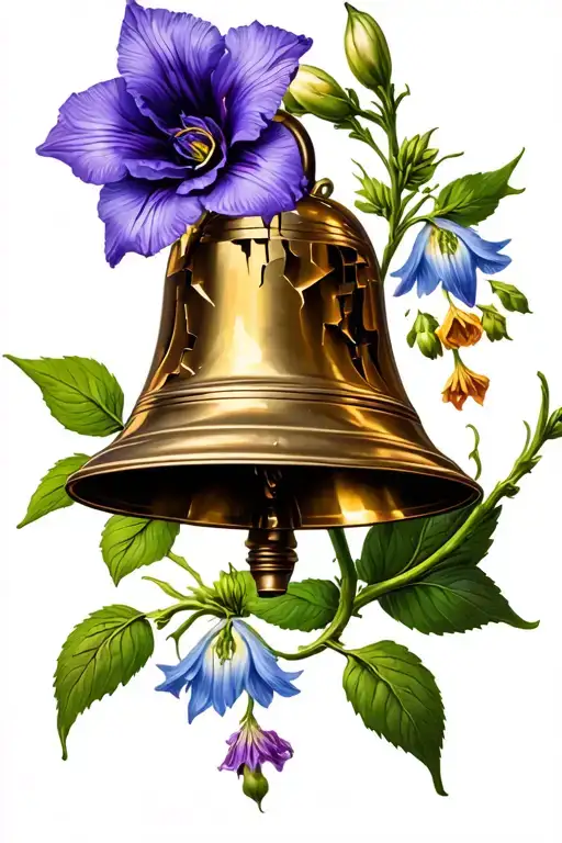 Cracked Bell And Bell Flowers