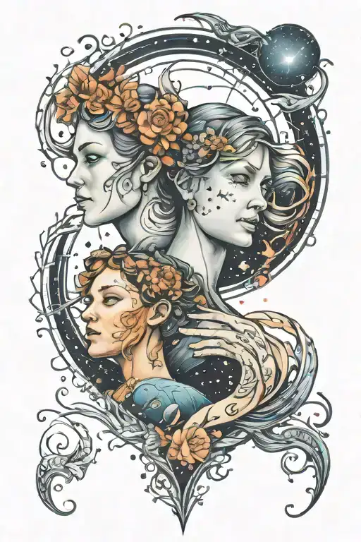 Virgo And Cancer Constellations Mother And Daughter