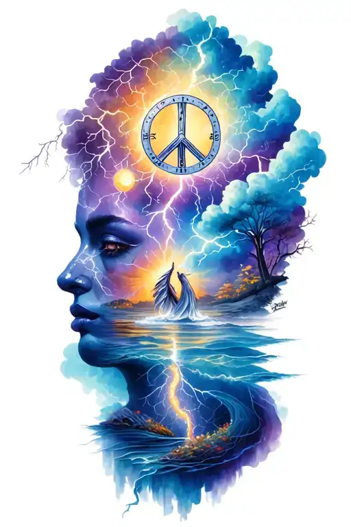 Peace And Lightining Storm And Time And Nature