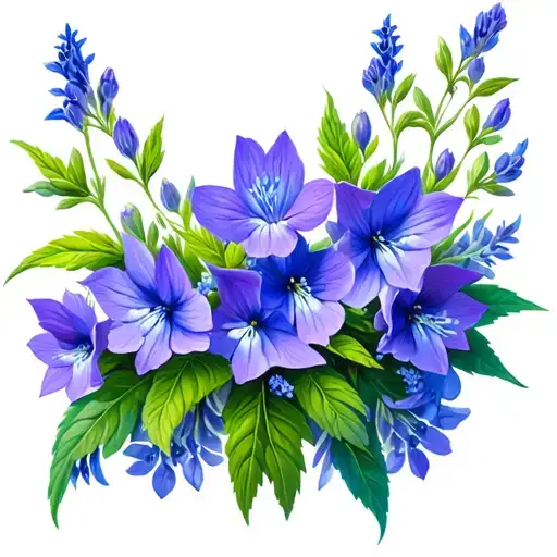 Larkspur Flowers Intertwined