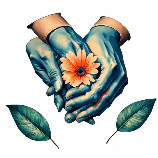 Hands Of A Mother Holding Hands