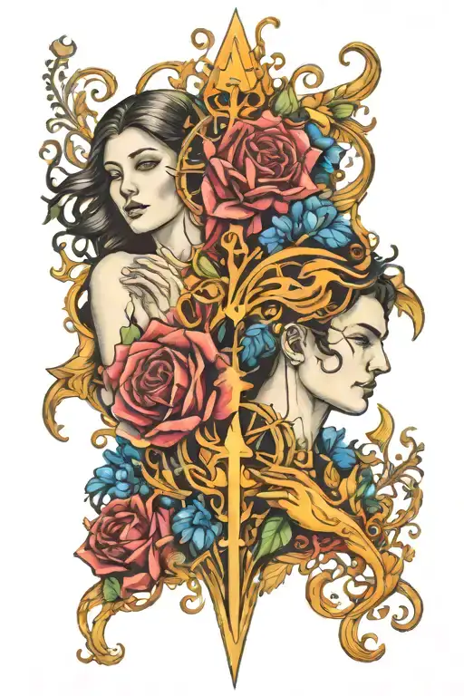 Twin Flames Bright Colors With The Lovers Tarot Card