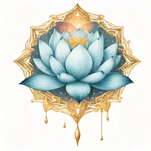 Stars Orbiting A Lotus Flower