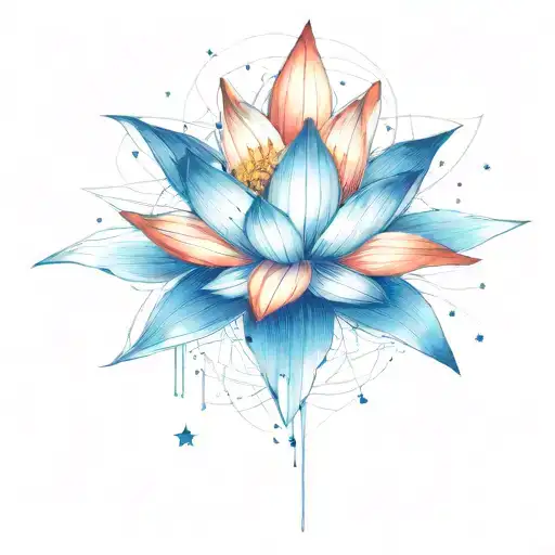 Orbiting Stars Intertwined With Lotus Flower
