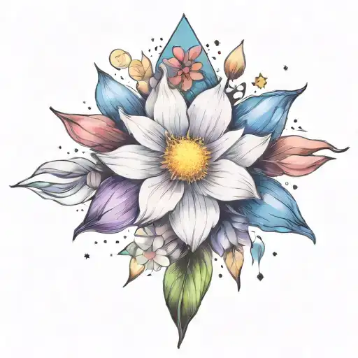 Add More Stars Surrounding The Flower And Other Space Themed Objects