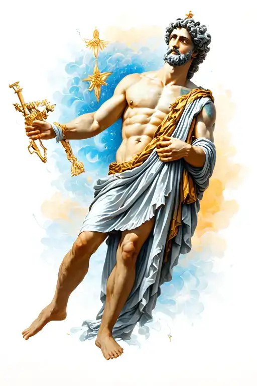 Greek God Holding
