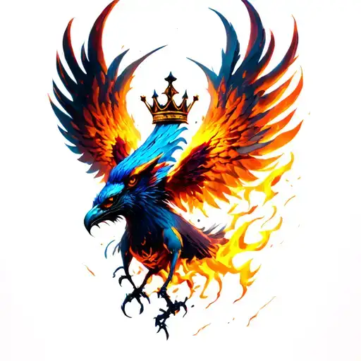 Phoenix Rising From The Ashes With Fortnite Crown Hanging