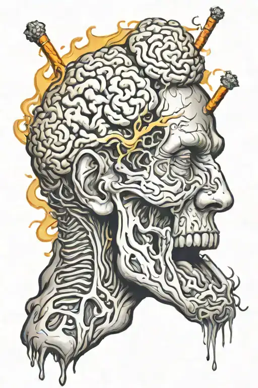 Brain Exploding Head Smoking Cigarette