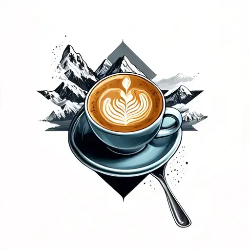 Mountains And Coffee Inside A Portafilter Black