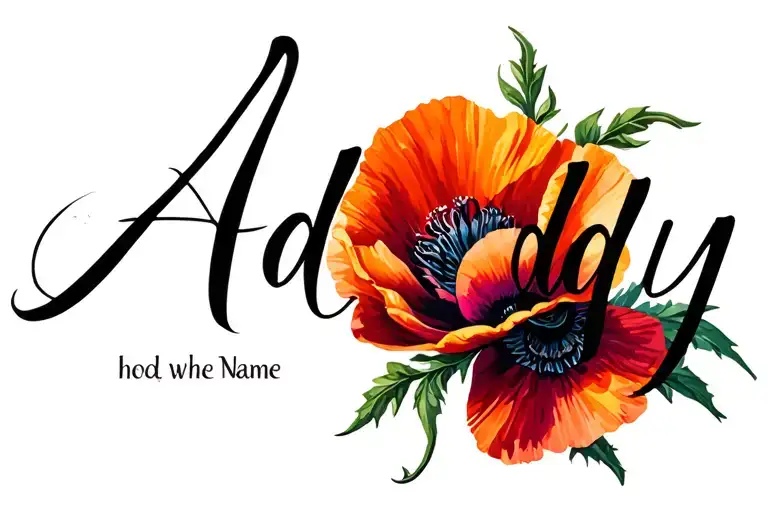 Addy Name With A Poppy Flower