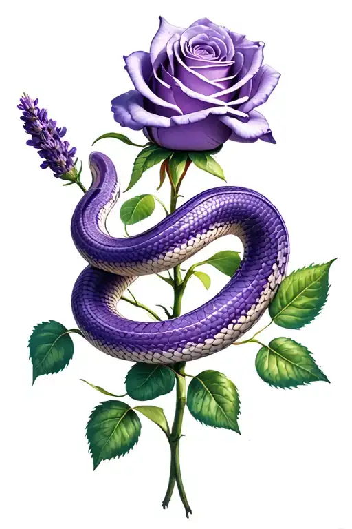 Lavender Rose Intertwined Wrap Snake Coiled