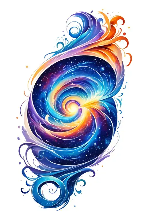 Sky And Galaxy Like Spiral