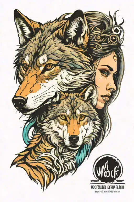 Wolf And Girl Side Profile