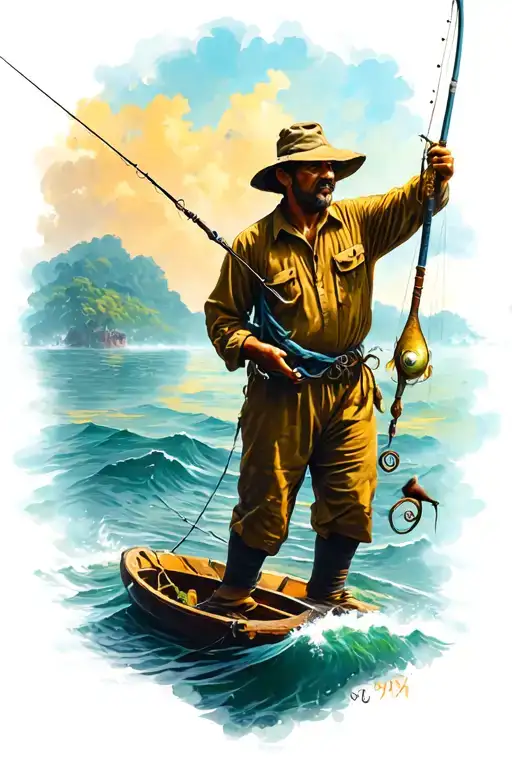 Fisherman Casting A Line