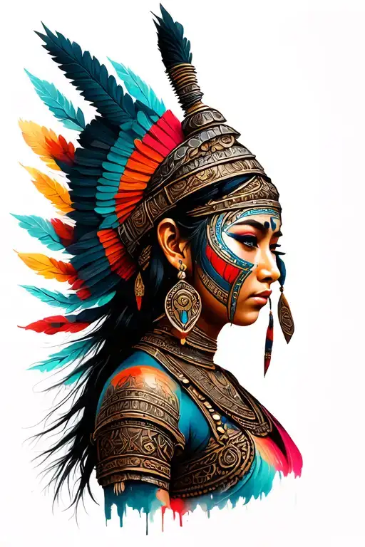 Ethnic Female Warrior Woman Face Made