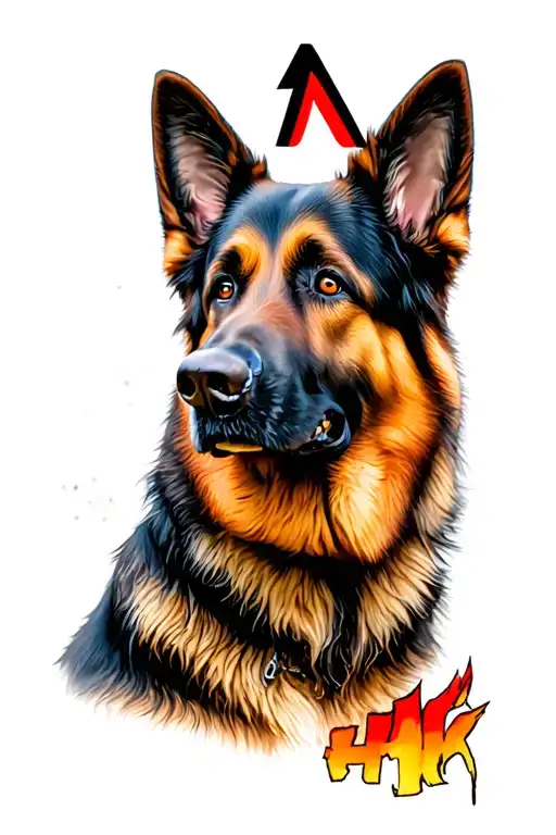 German Shepherd From The Front