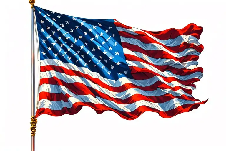 Waving American Flag Full Color