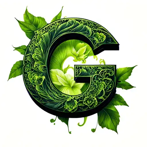 Letter G Or G In Green Ink