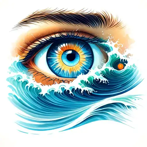 Eye In Front Of Waves