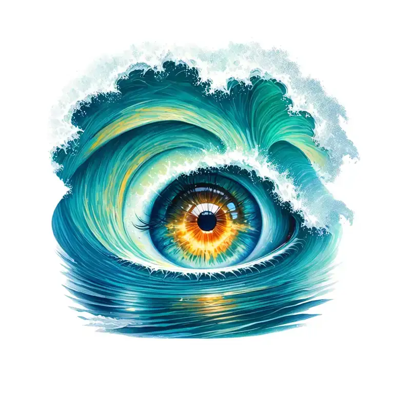 Eye In Front Of Waves