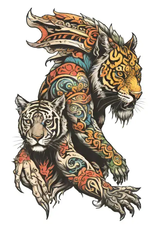 A Beast And A Girl Holding Hands