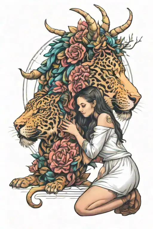 A Girl Soothing A Beast