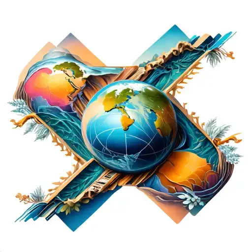 Three Dimensional Geographic Pattern Incorporating Elements