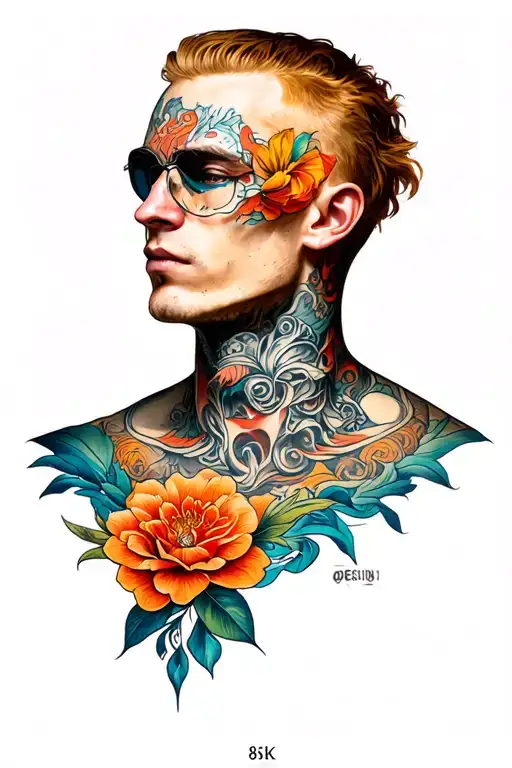 Mens Neckless Tatto Design