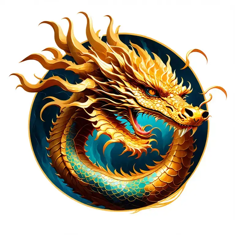 Majestic Golden Dragon