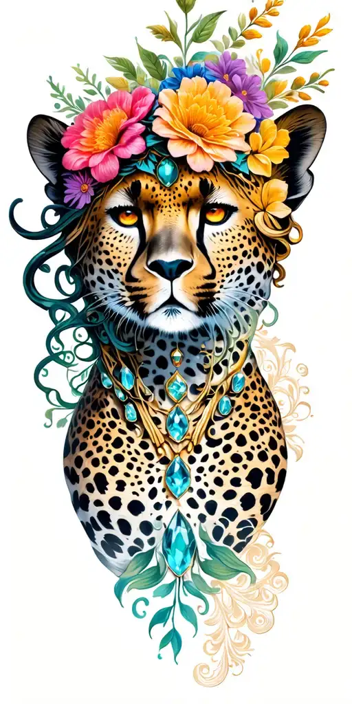 Floral Cheetah Jewels Medusa Phoniex