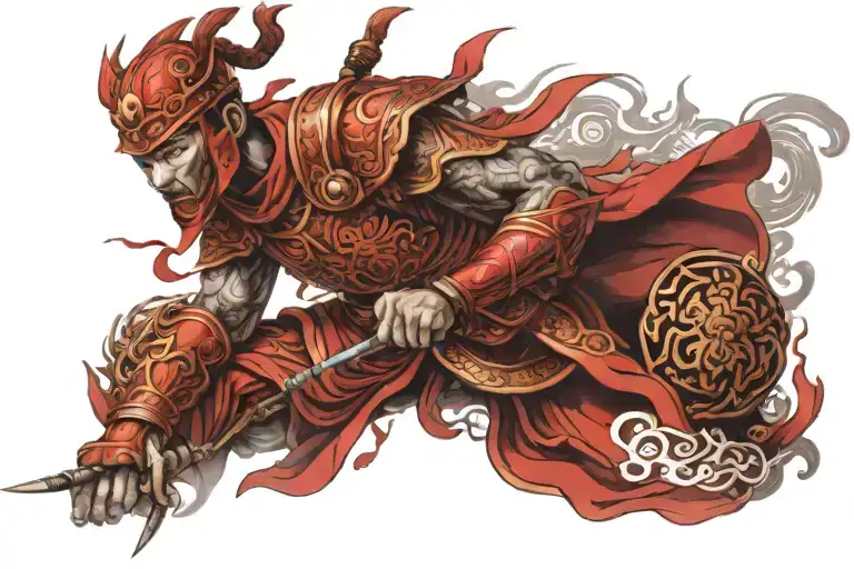 Chinese Warrior In Red