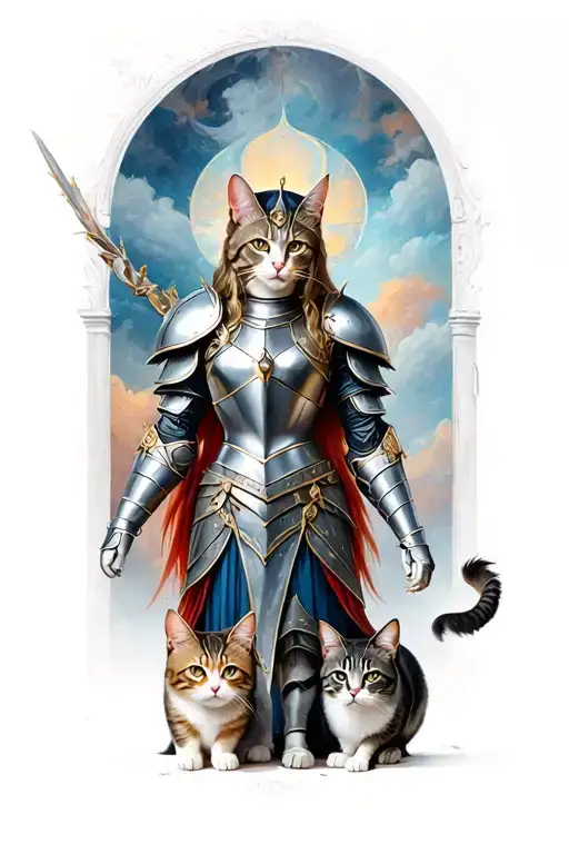 Freya Full Size In Armor With Cats
