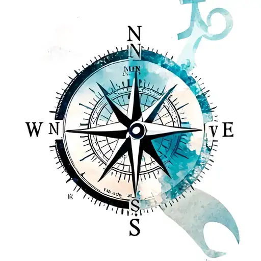 Nautical Compass Double Exposure