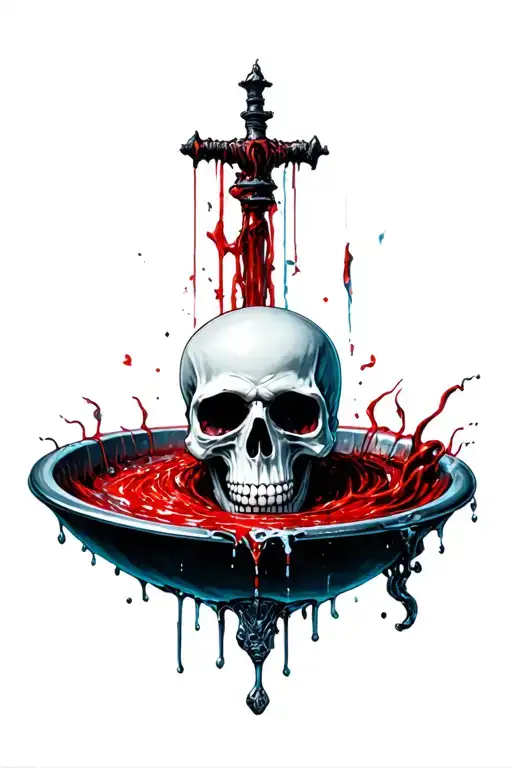 A7x Type With Deathbath Logo Skull And Bath Cobined