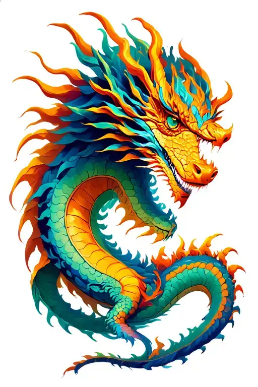 Oriantal Dragon Intertwined