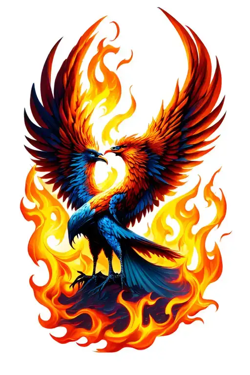 Phoenix Rising From Flames
