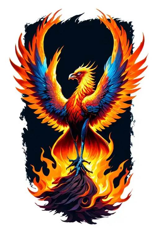 Phoenix Rising From Flames