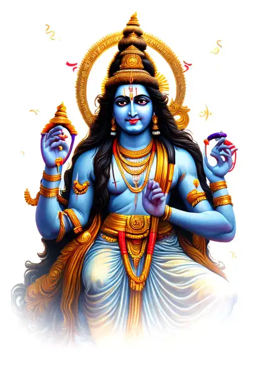 A Attractive Shiva With Hope In Standing Position With The Background Of Om